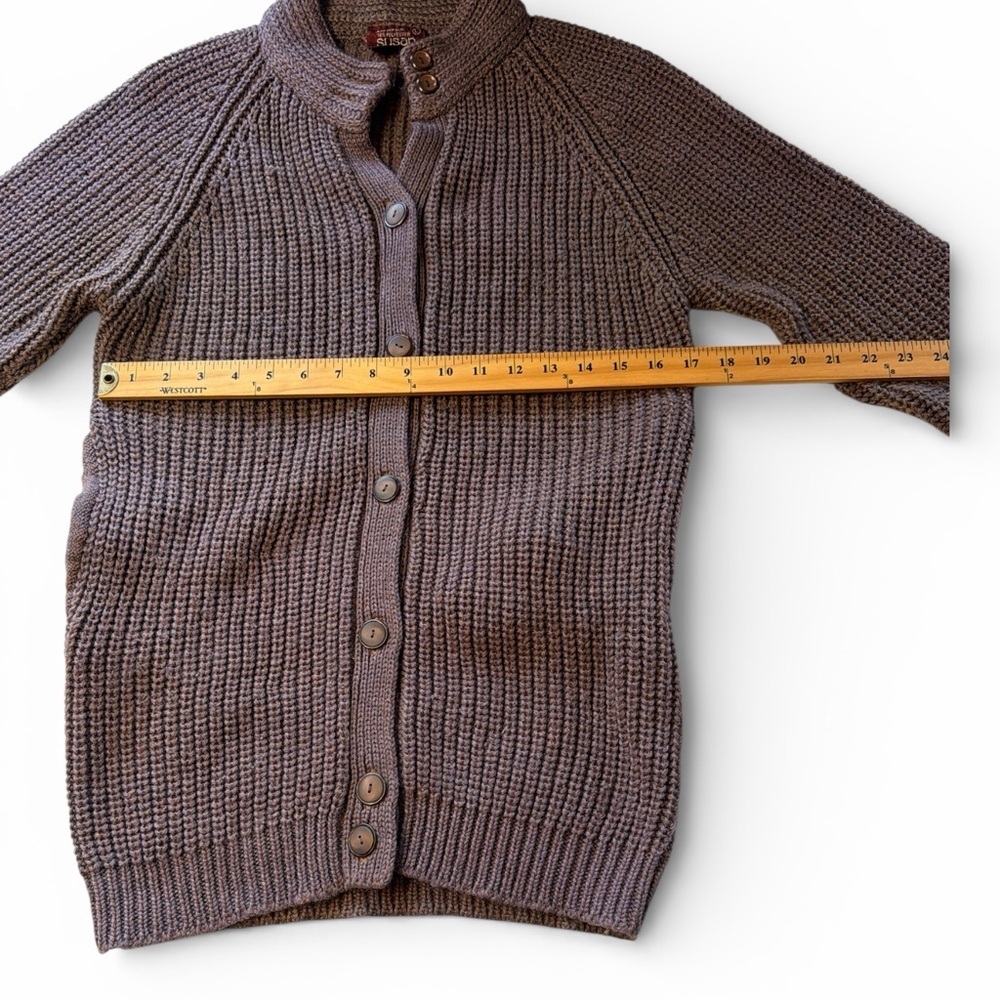 Vintage 70-80's Susan Ess Knit Cardigan with hole in pocket Size L (P) - Picture 6 of 6